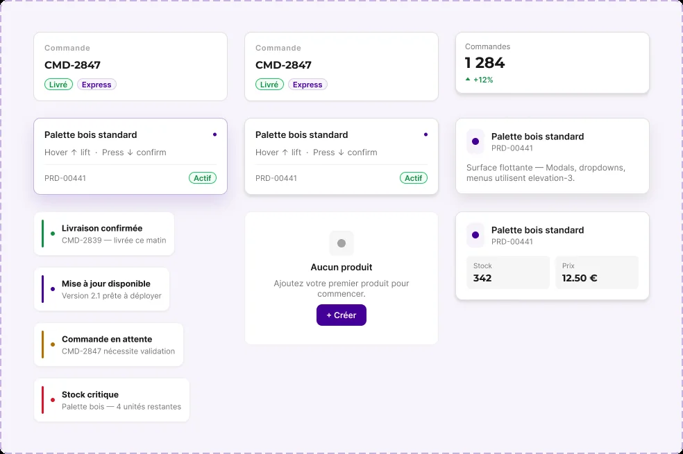 Iksir Card component variants