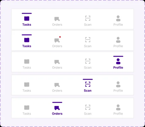 Iksir Bottom Tab Navigation component
